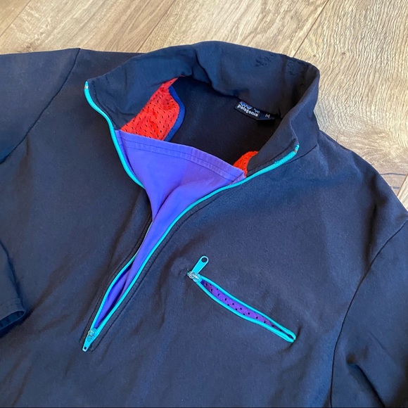 Patagonia Half Zip Shirt Top Vintage USA Made Base Layer Long Sleeve 1990 Rare - Picture 3 of 7